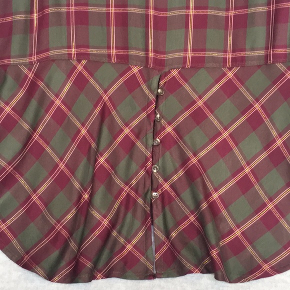 CATO Holiday Christmas Celebration Gold Metallic Thread Peplum Extra Long Line - Picture 10 of 16